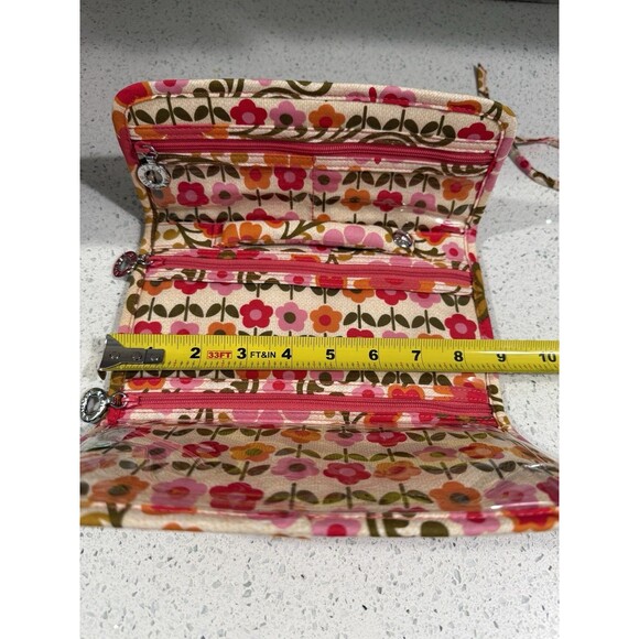 Folkloric Vera Bradley Travel Bag 2011 Retired Envelope Design Zippers Ties EUC - Picture 7 of 9